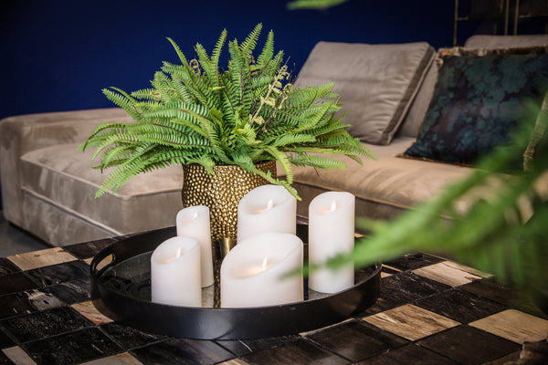 Candle Light rustic White moveble flame L