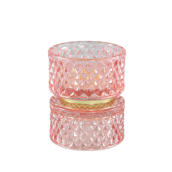 Asiya glass tealight gold middle roze