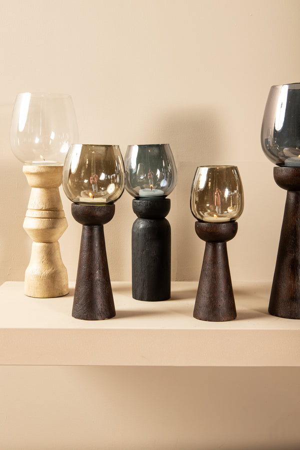 Qez mango wood stormlight smoke glass