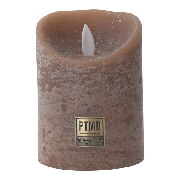 LED Light Candle rustic brown  moveable flame S