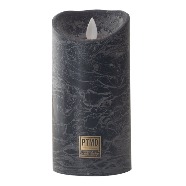 LED Light Candle rustic black moveable flame M