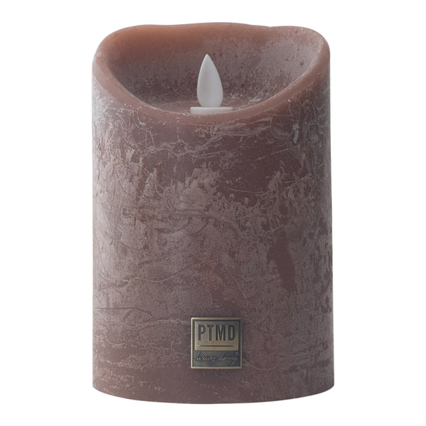 LED Light Candle rustic brown moveable flame L