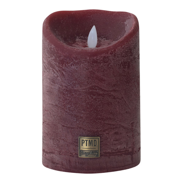 LED Light Candle rustic bordeaux moveable flame L