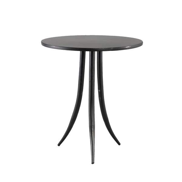 Maeve metal sidetable with three feet round