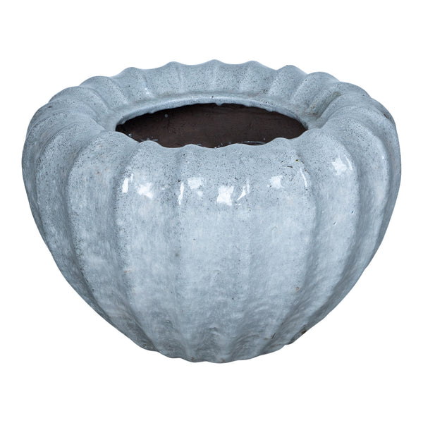 Jinah ceramic pot organic ribbed round S