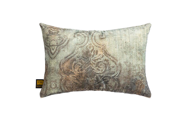 Sherdi cotton velvet cushion antique print