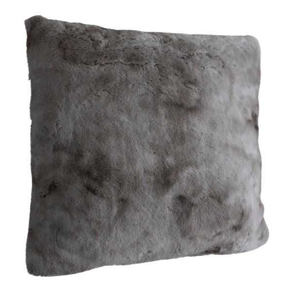 Linde Grey faux fur cushion square L