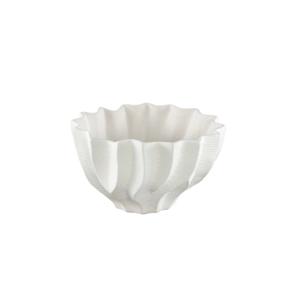 Merc ceramic pot wavy ribbed low