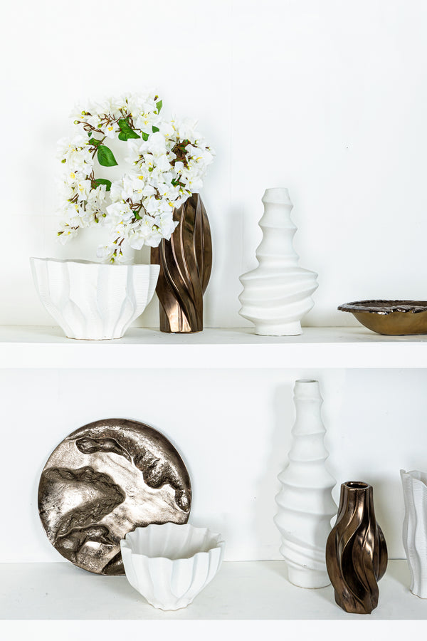 Georgy ceramic pot round spiral