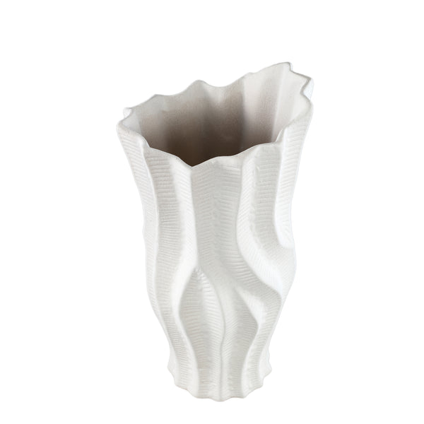 Merc ceramic pot wavy ribbed high