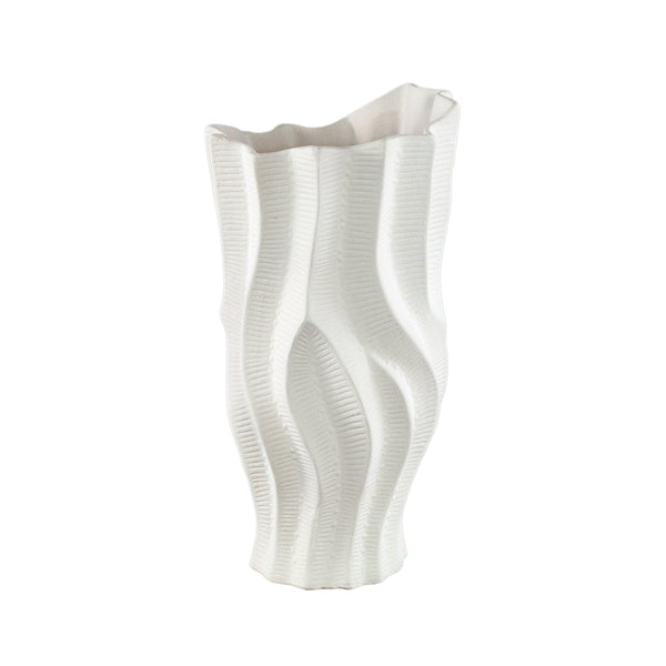 Merc ceramic pot wavy ribbed high