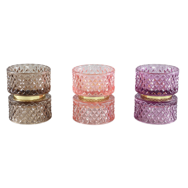 Asiya glass tealight gold middle roze