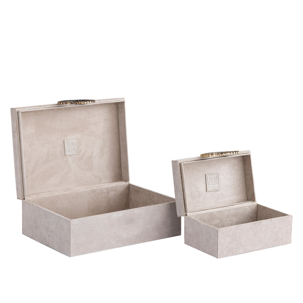 Hazael suede box silver handle