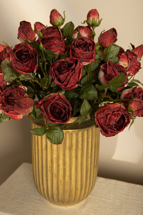 Rose Flower red rose spray with bud and leaves