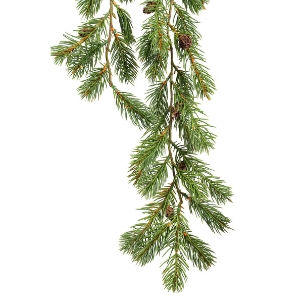 Twig Plant hanging pine spray with pinecones