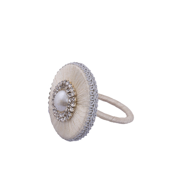 Bonnie Brown poly napkin ring with pearl