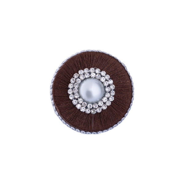 Bonnie Brown poly napkin ring with pearl