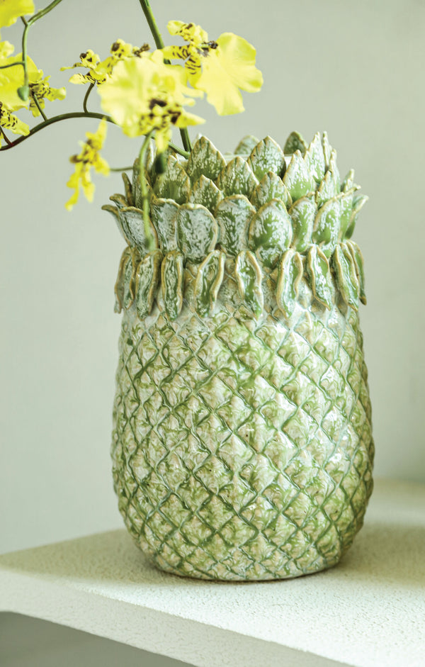 Tamiah ceramic pineapple shaped pot high L