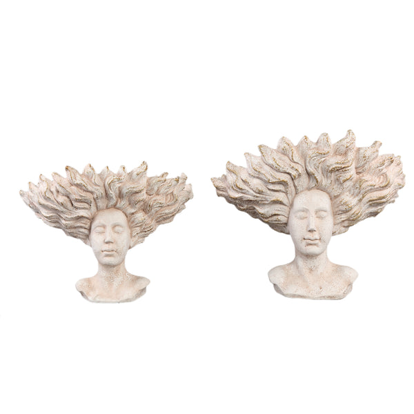 Kimbere cement face shaped statue hair S