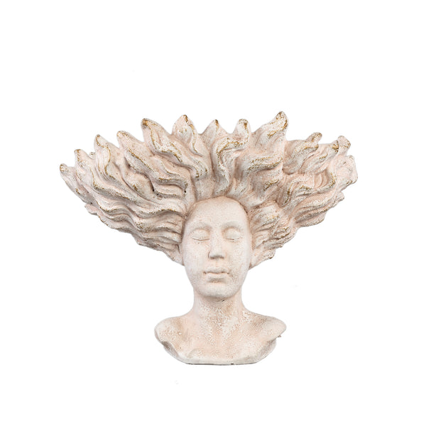 Kimbere cement face shaped statue hair S