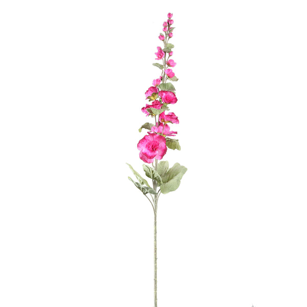 Hollyhock Flower spray with leaves