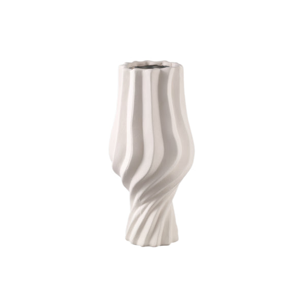 Clair ceramic matt glazed swirl pot on foot