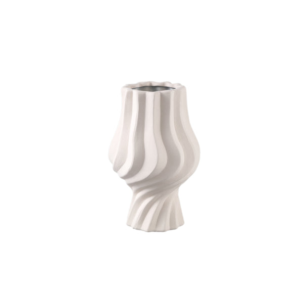 Clair ceramic matt glazed swirl pot on foot