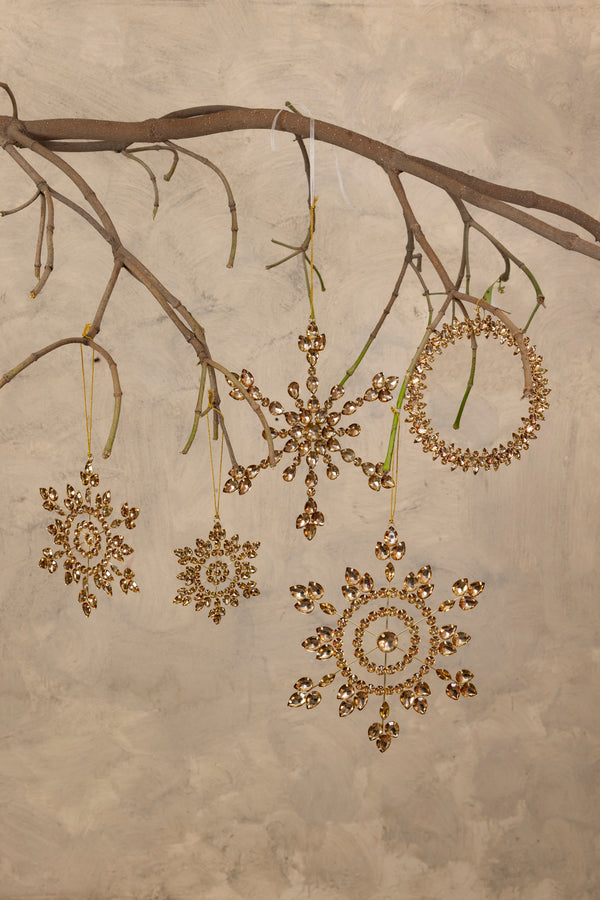 Nabeela iron and PE stone snowflake hanger