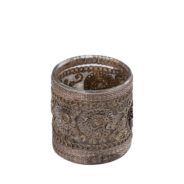 Nashvin glass tealight fabric sequins