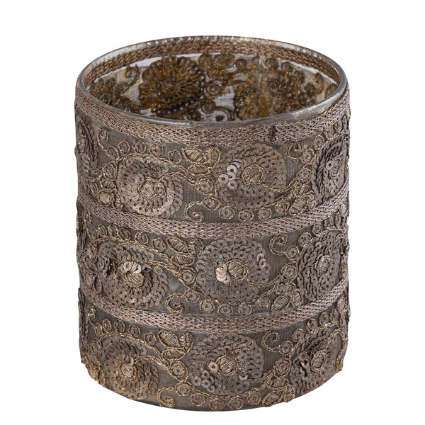 Nashvin glass tealight fabric sequins