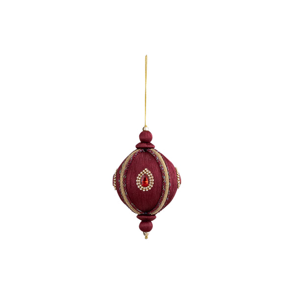 Marcuis Red polyester thread ornament w stone S 10 x 10 x 15