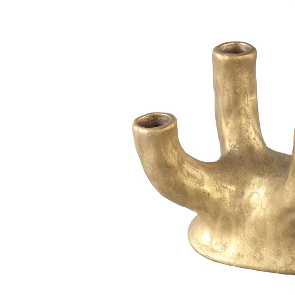 Shivas Gold ceramic candleholder 4 arms 18,5 x 14 x 15