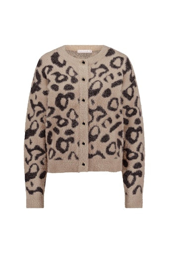 Bibi leopard mink cardigan