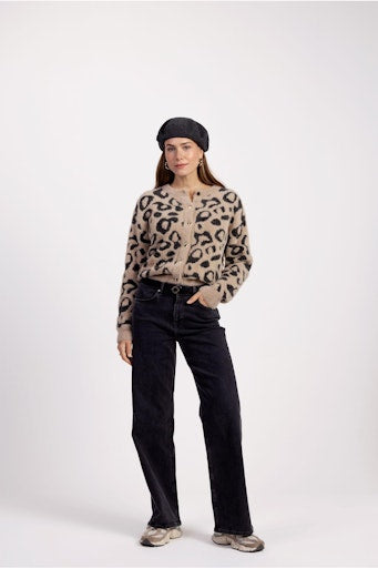 Bibi leopard mink cardigan